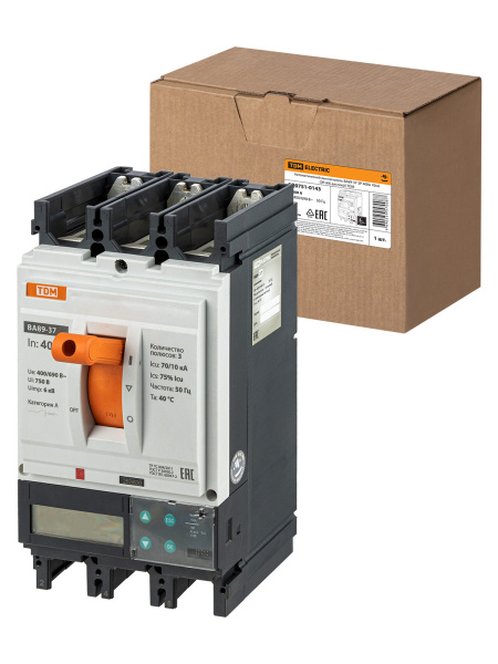 TDM ВА89-37 3Р 400А 70кА (ЭР-ЖК дисплей) SQ0751-0143