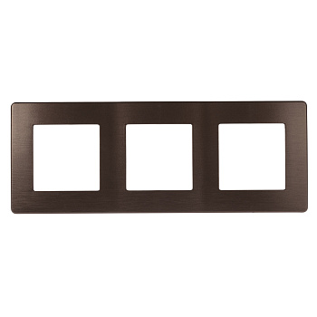 ЭРА Рамка для розеток и выключателей Серия 12 12-5103-13 на 3 поста, Сатин, бронза