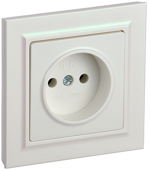 IEK BRITE Жемчуг Розетка без з/к/ш 10А в сборе РСР10-1-0-БрЖ
