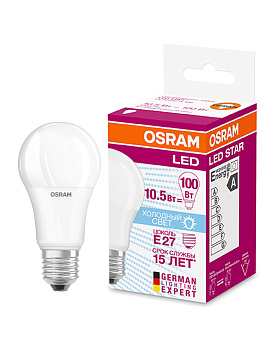 Osram Лампа светодиодная LEDSCLA100 10,5W/840 230VFR E27 FS1 4058075086678 Osram Лампа светодиодная LEDSCLA100 10,5W/840 230VFR E27 FS1 4058075086678