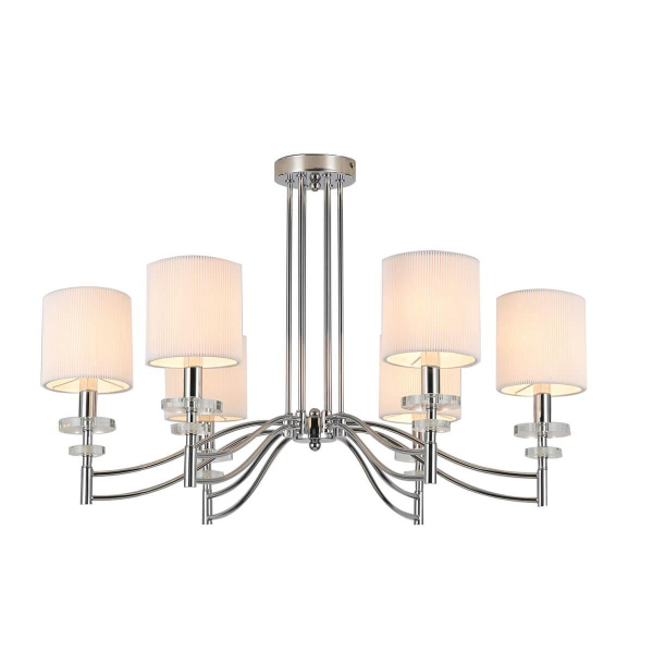 Favourite 2680-6P потолочная люстра Каркас цвета хром, плафоны из белой ткани