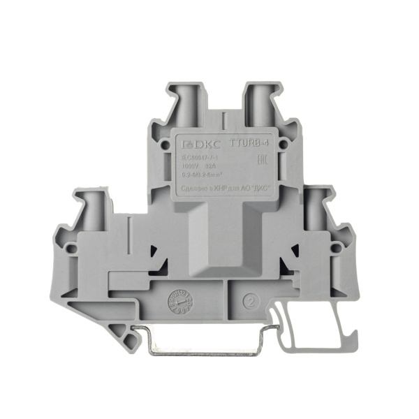 Купить DKC Nuputuk Клемма двухуровневая, винтовой зажим, 4 точки подключения, 4 кв.мм, серая
