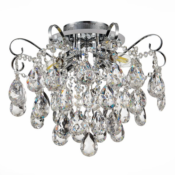 Evoluce SLE160002-04 Светильник потолочный Хром/Прозрачный E14, LED 4+1*40/5(подсветка)W Evoluce SLE160002-04 Светильник потолочный Хром/Прозрачный E14, LED 4+1*40/5(подсветка)W