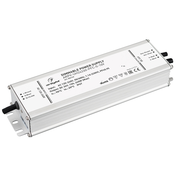 Arlight Блок питания ARPV-UH24240-PFC-0-10V (24V, 10.0A, 240W) (IP67 Металл, 7 лет) 024143