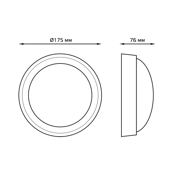 Купить Gauss Светильник ЖКХ ECO 2.0 круг 8W 670lm 4000K 160-260V IP54 D175*76мм белый 141411208