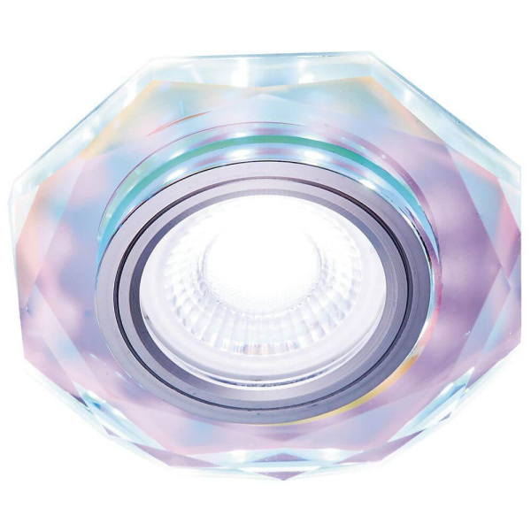 Ambrella Встраиваемый точечный светильник со светодиодной лентой S213 PR хром/перамутровый /MR16+3W(LED COLD)