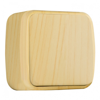 EKF Basic Минск Светлое дерево Выключатель 1-кл, 10А, ОП