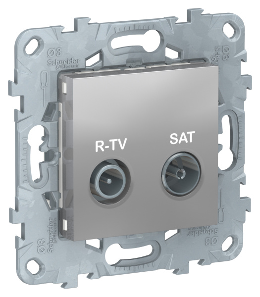 Купить SE Unica New Алюминий Розетка R-TV/SAT, проходная NU545630