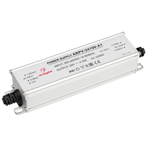 Arlight Блок питания ARPV-24100-A1 (24V, 4.16A, 100W) (IP67 Металл, 3 года) 033093