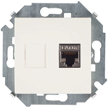 Simon 15 Слоновая кость Розетка компьютерная RJ45 кат.6A (АМР, FTP) 1591563-031