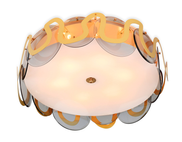 Купить Ambrella Потолочная люстра TR5328/6 GD/SM/FR золото/дымчатый/белый матовый E14/6 max 40W D606*230