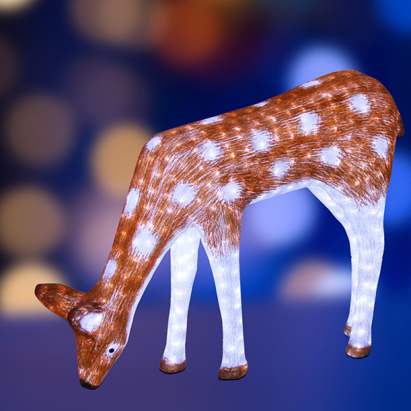 NEON-NIGHT Акриловая светодиодная фигура "Олень мама коричневая" 100х130см, 2850 светодиодов IP65 понижающий трансформатор в комплекте, 513-104