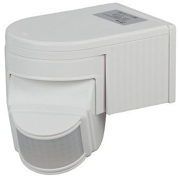 ЭРА MD 012 Датчик движения Датчик движения белый, максимальная нагрузка 1100Вт, угол обзора 180 градусов