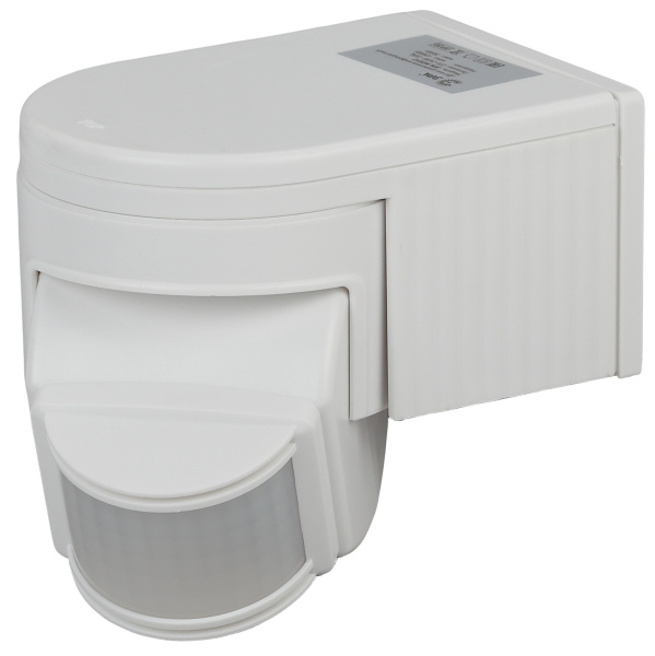 ЭРА MD 012 Датчик движения Датчик движения белый, максимальная нагрузка 1100Вт, угол обзора 180 градусов