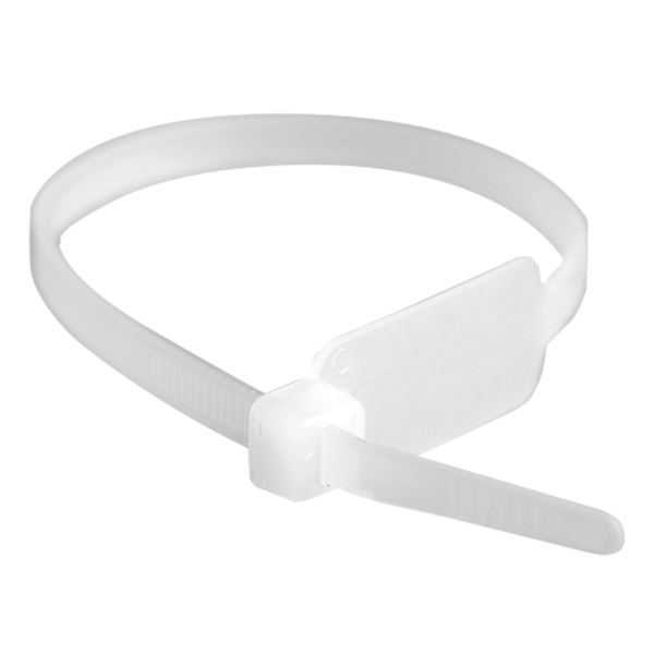 DKC Хомут P6.6 маркировочный, белый 4,8x300, вертикальная табличка под замком 27x12,9