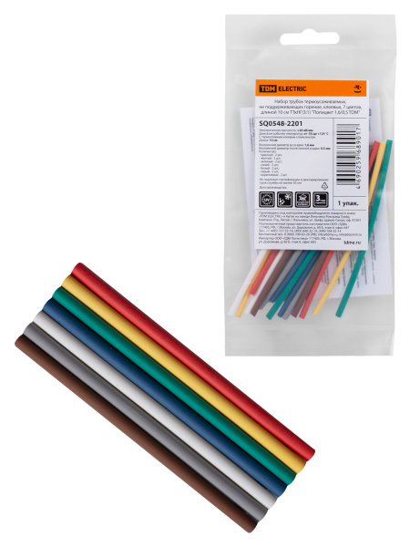 TDM Набор трубок термоусаживаемых, клеевых ТТкНГ(3:1) "Полицвет 1,6/0,5" SQ0548-2201