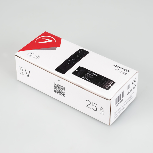 Купить Arlight Диммер VT-S08-1x25A (12-24V, ПДУ Стик 12кн, RF) (IP20 Металл, 3 года) 021316