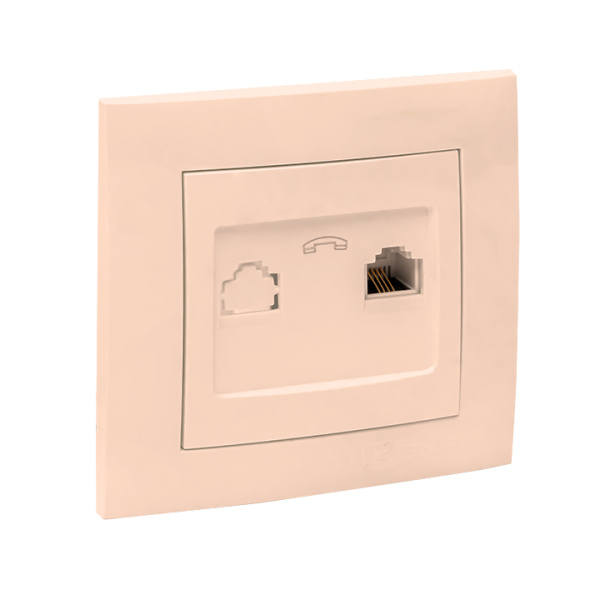 Купить EKF PROxima Валенсия розетка телефонная RG-11 1-местная кремовая