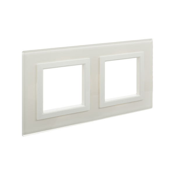 Купить DKC Рамка из натурального стекла, "Avanti", белая, 2 поста (4 мод.)