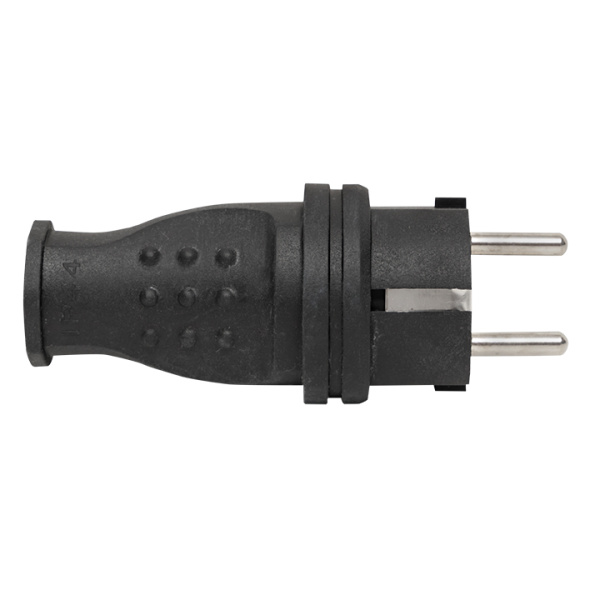 Купить EKF Basic Вилка прямая каучуковая 230В, 2P+PE, 16A, IP44