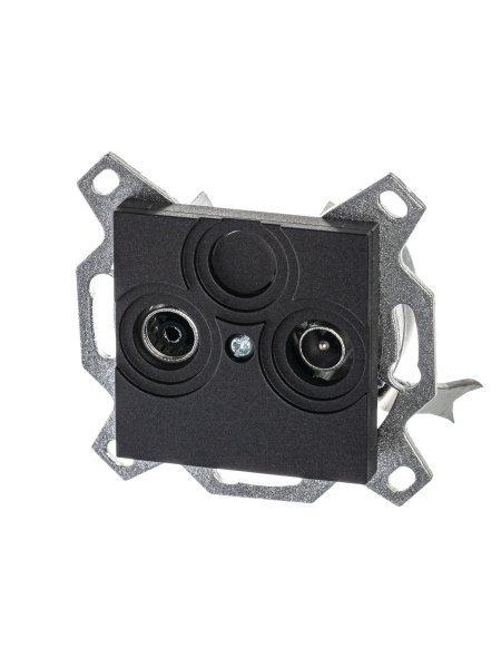 ABB EPJ Levit антрацит / дымчатый чёрный Розетка TV-R, проходная, 7дБ, антрацит 2CHH083607A6063