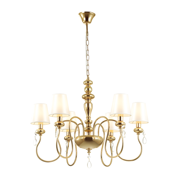 Купить Odeon Light 4723/6 ODL20 493 золотой/белый Люстра E14 6*40W 220V MEKI