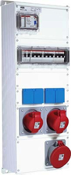 ABB Combi Бокс M63/2JFB CTFL с розетками и фланцамив сборе, металл, IP44 2CMA100024R1000