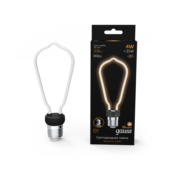 Купить Gauss Лампа Filament Artline ST64 4W 330lm 2700К Е27 milky LED 1005802104