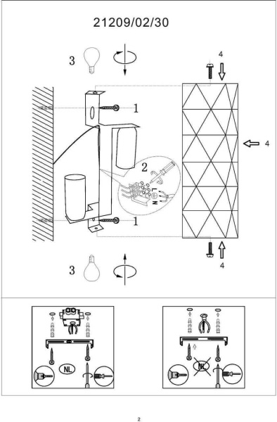 Купить Lucide Otona Черный Бра 2xE14/40W L15 21209/02/30