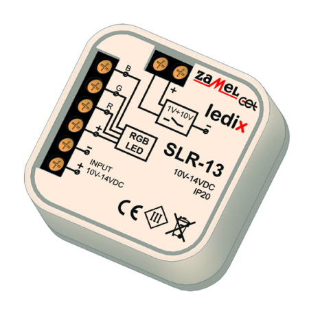 Zamel Контроллер RGB управление импульсными переключателями 1-10V (диммируемый), в монт.коробку SLR-13