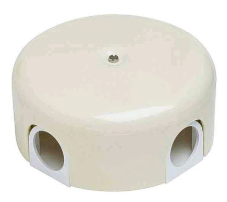 BIRONI ABS-пластик Слоновая кость Коробка распределительная BIRONI D110*35мм ( 4 кабельных ввода в комплекте ) B1-522-211-К