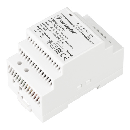 Arlight Блок питания ARV-DR60-24 (24V, 2.5A, 60W) (IP20 DIN-рейка) 031086